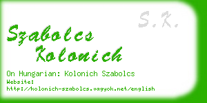 szabolcs kolonich business card